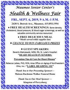 Health & Fair Sept2019 - Maumee Senior Center